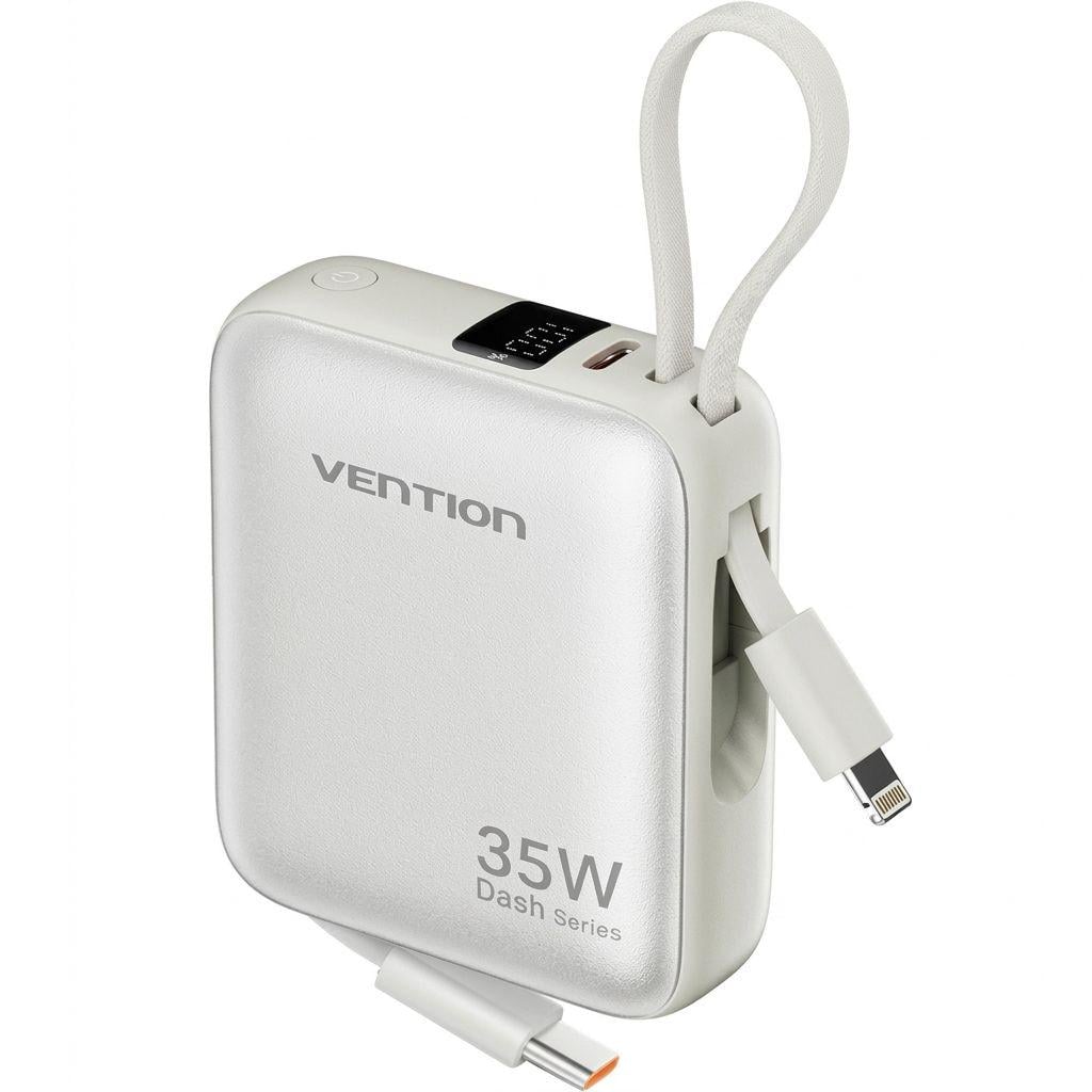 Повербанк Vention 10000 mAh 35W PD з вбудованими кабелями USB-C/Lightning Beige (FHFN0) Повербанк Vention 10000 mAh 35W PD з вбудованими кабелями USB-C/Lightning Beige (FHFN0)