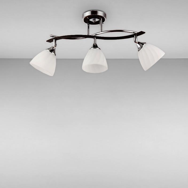 Люстра потолочная лофт Light House SRS-16334/3 на три лампы Черный / Хром / Белый