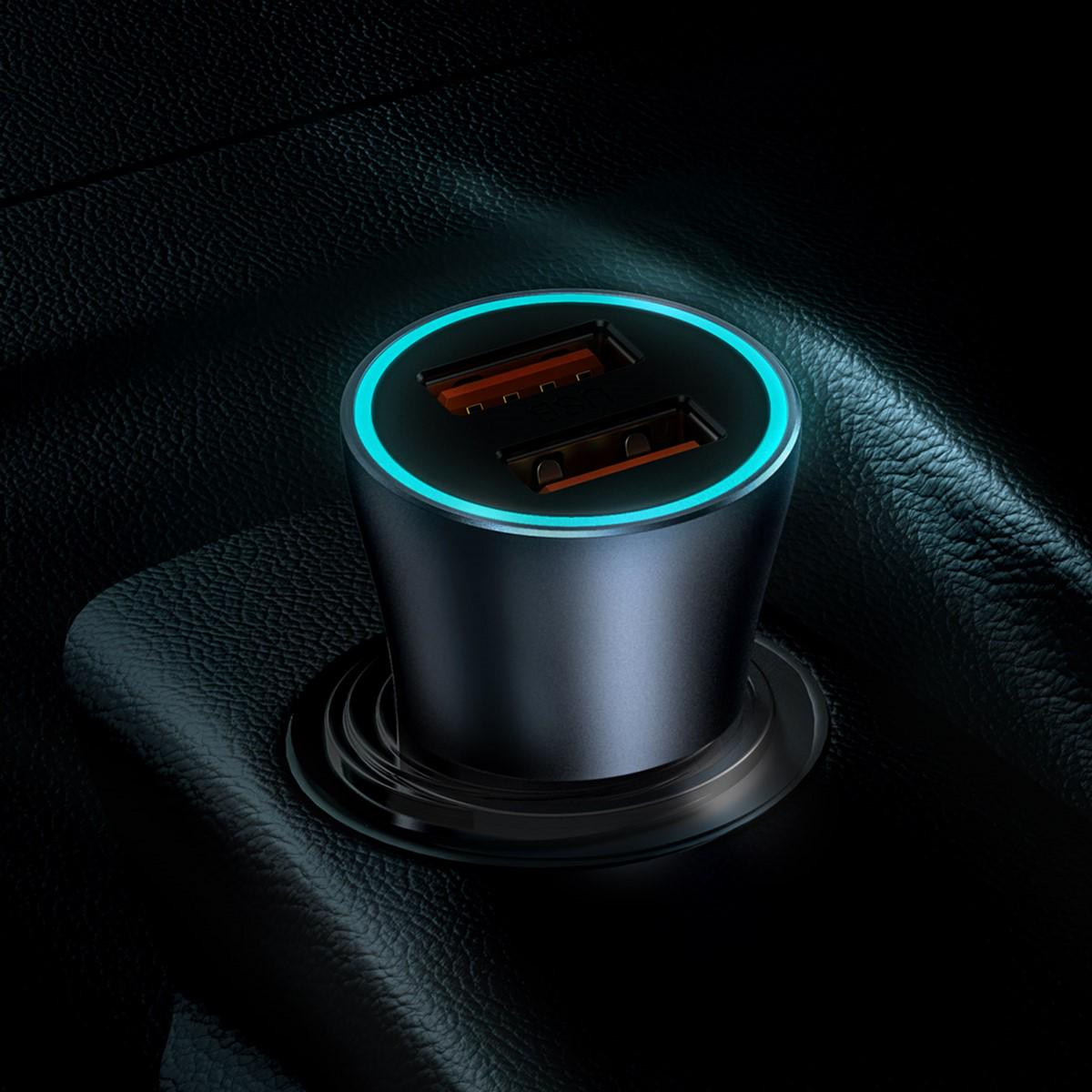 Автомобильное зарядное устройство Baseus Golden Contactor Pro Dual Quick Charger U+U Gray (CCJD-A0G) - фото 7 Автомобильное зарядное устройство Baseus Golden Contactor Pro Dual Quick Charger U+U Gray (CCJD-A0G) - фото 7