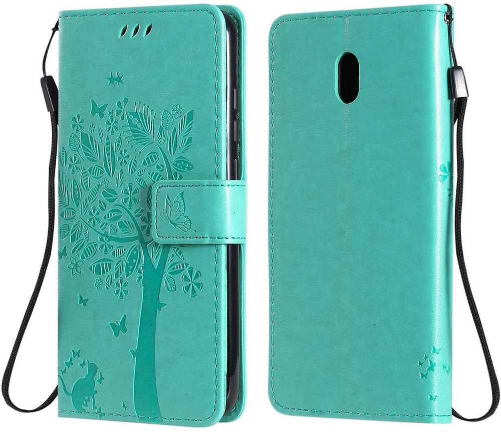 Чехол для Xiaomi Redmi 8 (рисунок кот и дерево) Turquoise (10608-32)