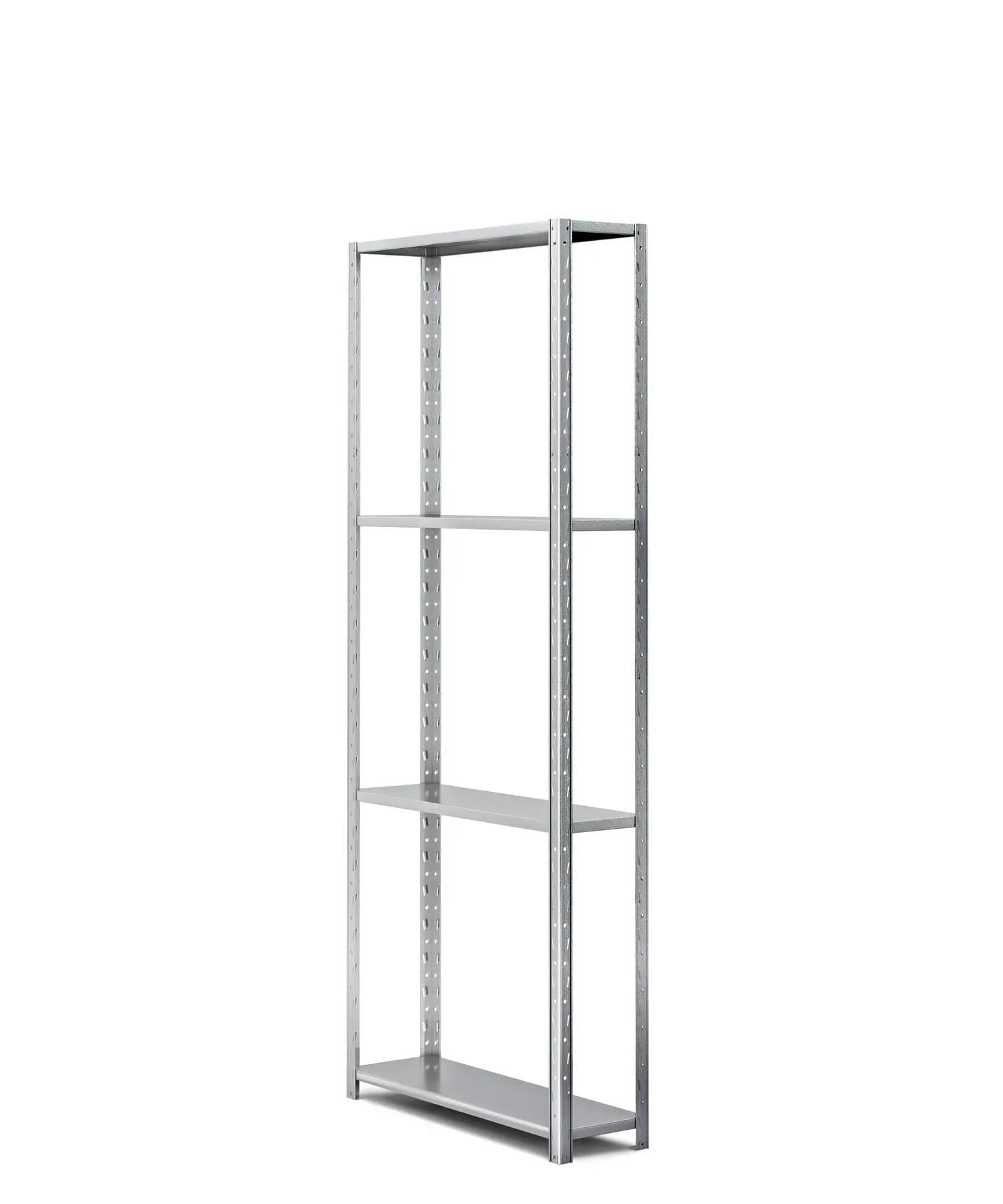 Стеллаж металлический ПРОФИ 250х100х30 см с оцинкованным покрытием на 4 полки из металла (366335) Стеллаж металлический ПРОФИ 250х100х30 см с оцинкованным покрытием на 4 полки из металла (366335)