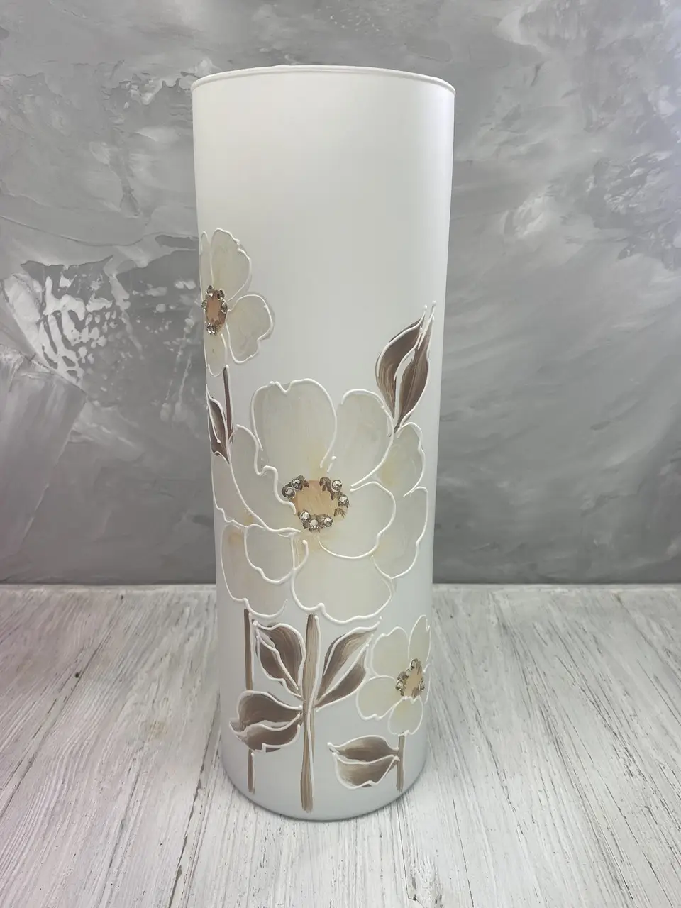 Ваза стеклянная Гутняр София M 31,5х12 см Бежевый (1142)