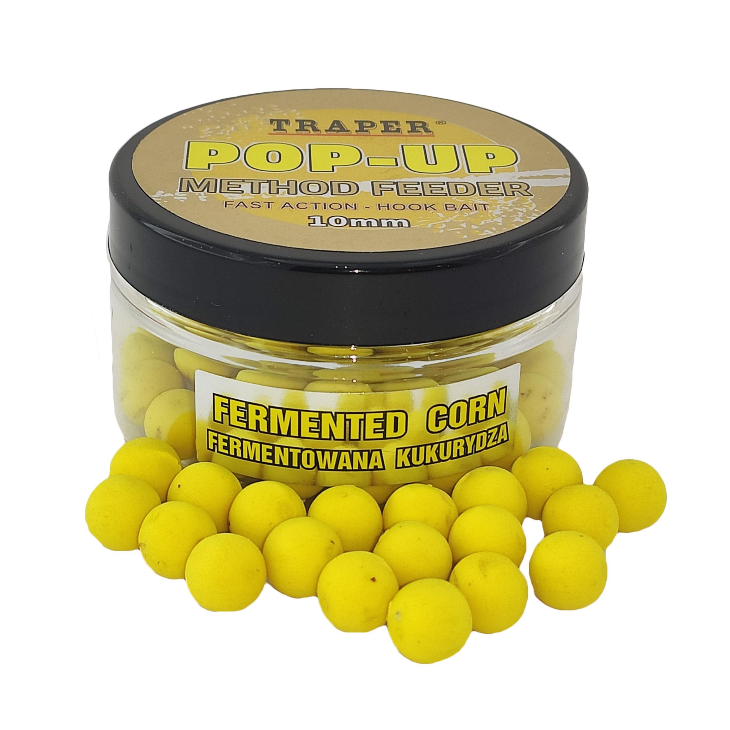 Бойлы Traper Pop-Up Method Feeder Кукуруза ферментированная 10 мм 30 г - фото 1 Бойлы Traper Pop-Up Method Feeder Кукуруза ферментированная 10 мм 30 г - фото 1