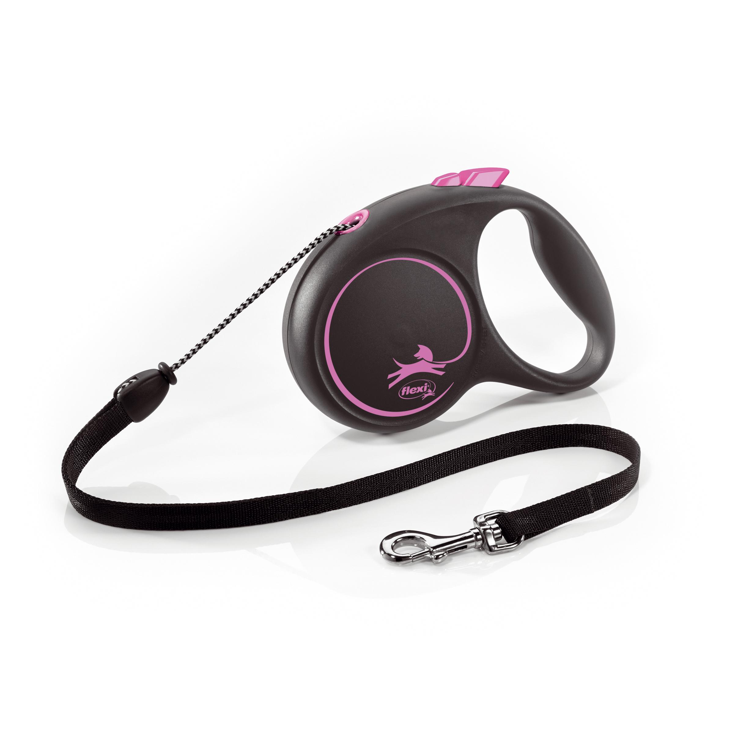 Поводок-рулетка Flexi с тросом Black Design M 5 м 20 кг Розовый