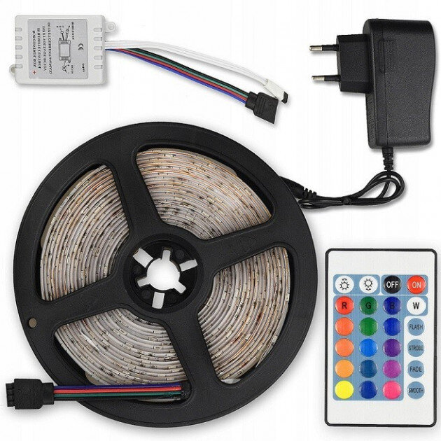 Лента RGB с пультом и переходником 5 м (RV-24)