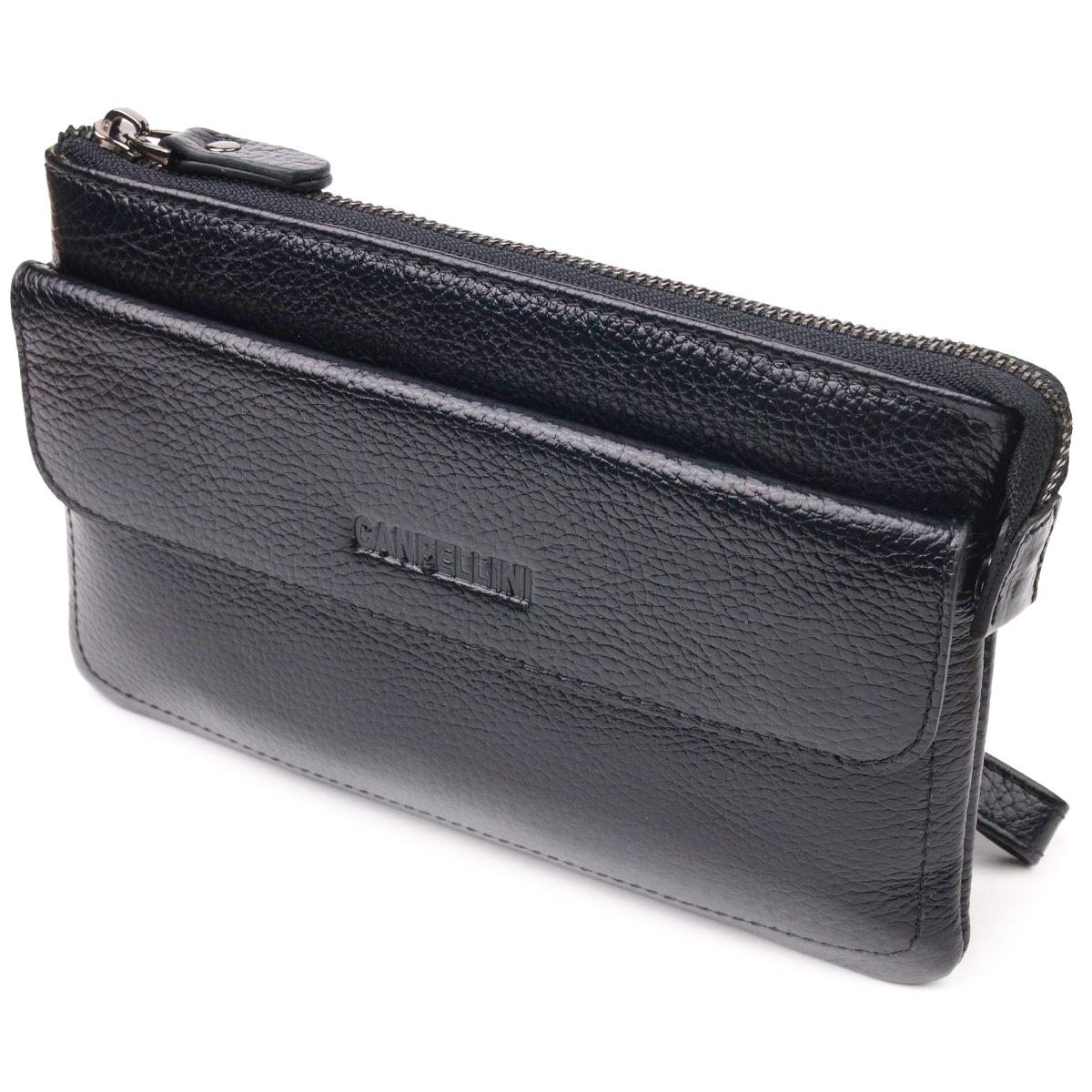 Клатч мужской из натуральной кожи CANPELLINI 21546 Черный (55327)
