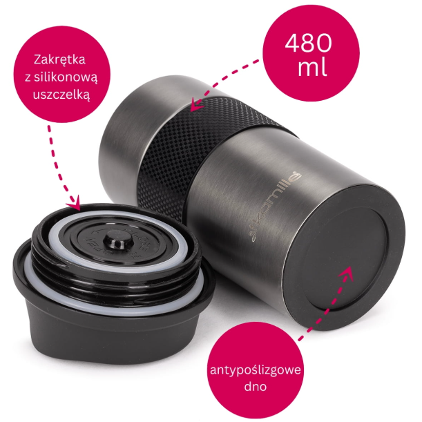 Термокружка Kamille с TPR-вставкой из нержавеющей стали 360 мл Графитовый (2150) - фото 3