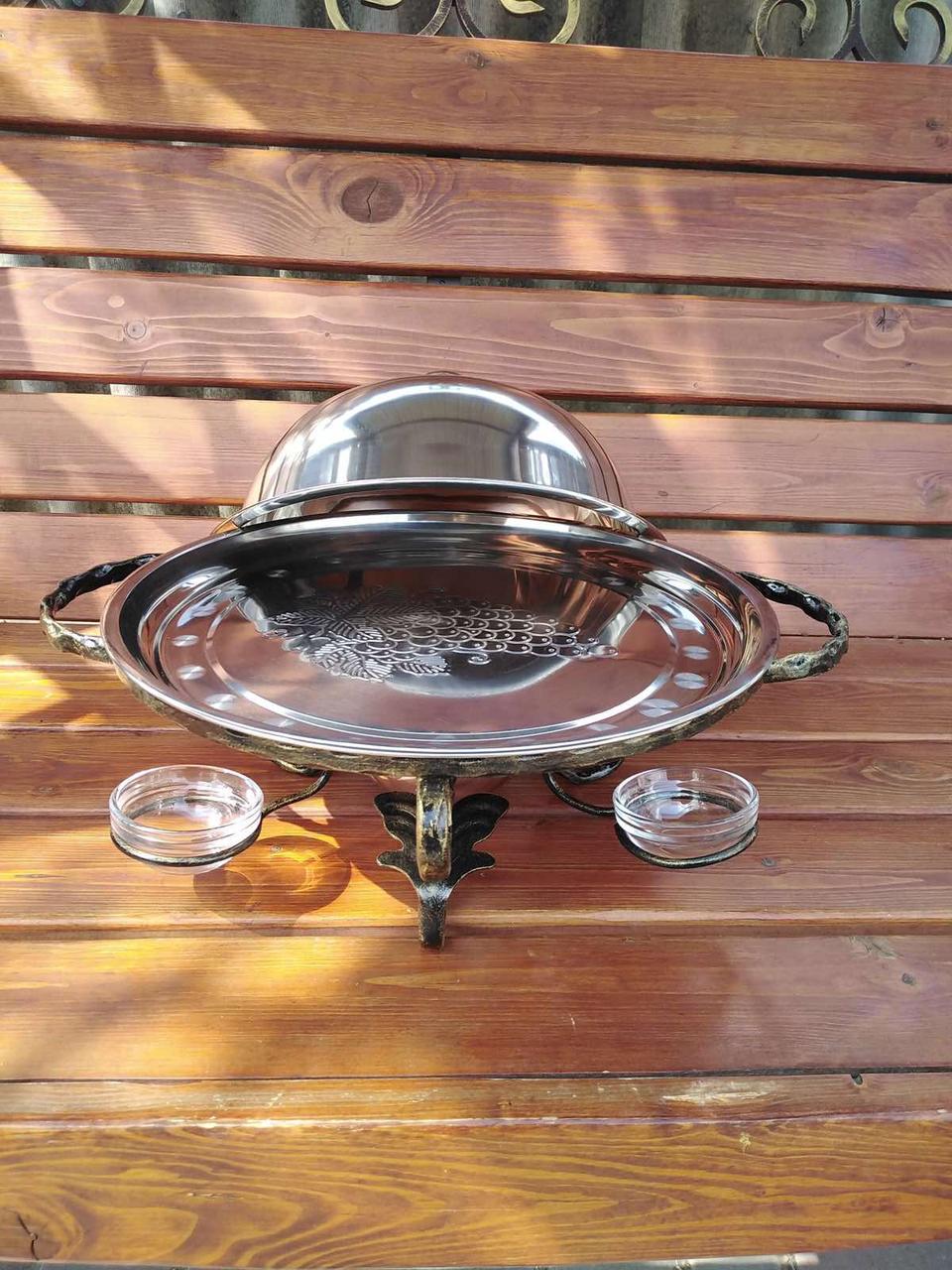 Садж для подачі шашлику кований із соусницями 28 см - фото 5 Садж для подачі шашлику кований із соусницями 28 см - фото 5