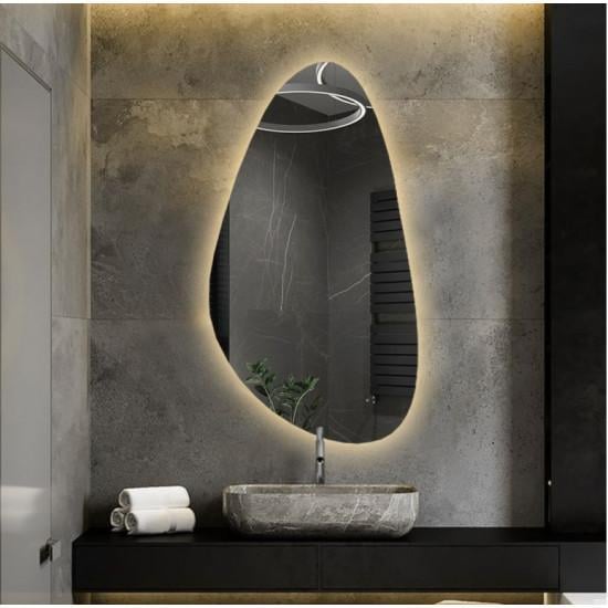 Дизайнерское зеркало камень с задней фоновой подсветкой Lilu 184x100 см