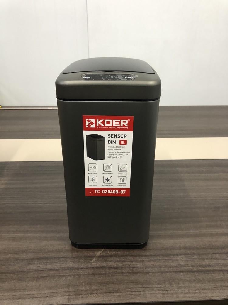 Відро для сміття сенсорне Koer TC-020408-07 прямокутне 8 л Графіт (KR5590) - фото 9