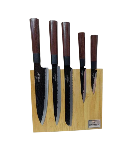 Набор кухонных ножей Bohmann BH-5276 на магнитной деревянной подставке 6 пр. (185ed45d)