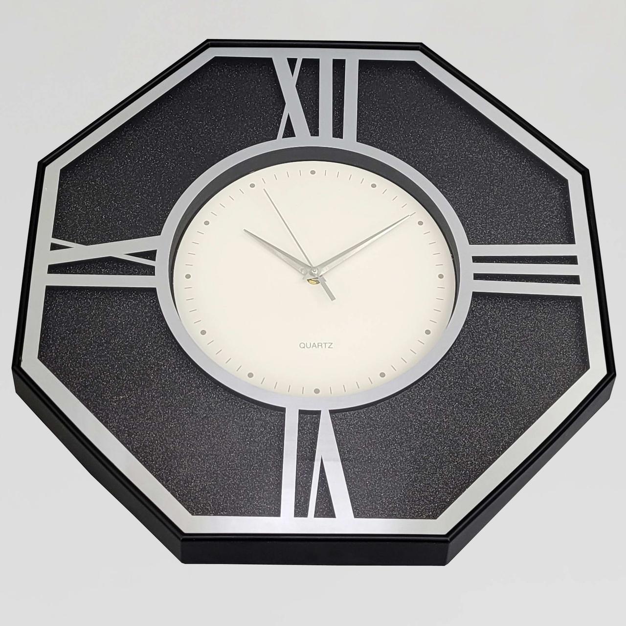 Годинник настінний дзеркальний OV-0099 з блискітками безшумний 48,2 см (2861666994)