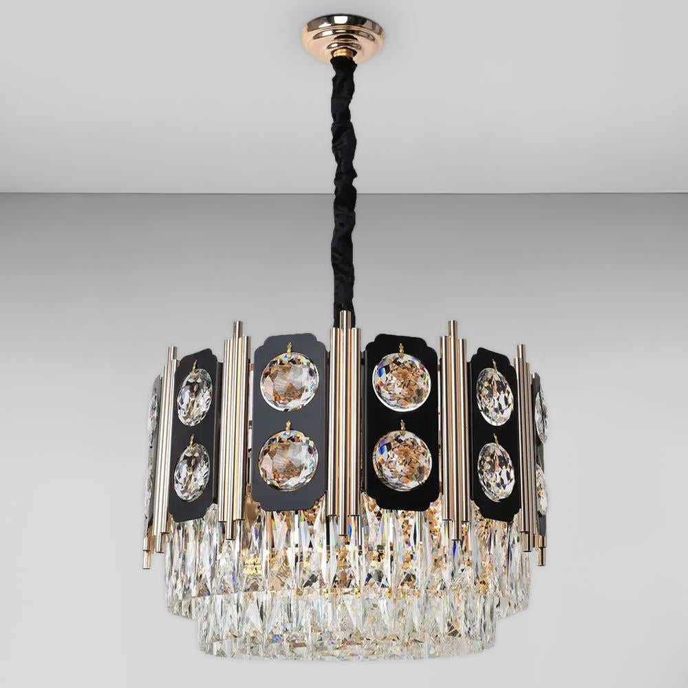 Люстра подвесная хрустальная Light House SRS-18454-12 Золотой с черным