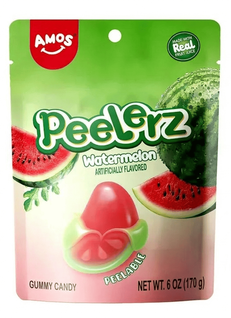 Конфеты желейные Amos Peelerz Peelable Watermelon Gummy Candy 170 г (2964373936)