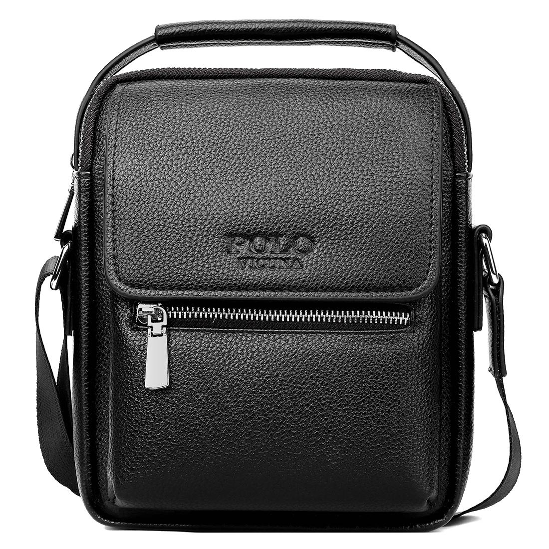 Сумка чоловіча Polo PU-шкіряна 23x19x8 см Чорний - фото 5 Сумка чоловіча Polo PU-шкіряна 23x19x8 см Чорний - фото 5