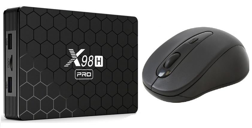 Медіаплеєр X98H PRO 4гб 32гб AllWinner H618 Android 12 та бездротова миша (534)