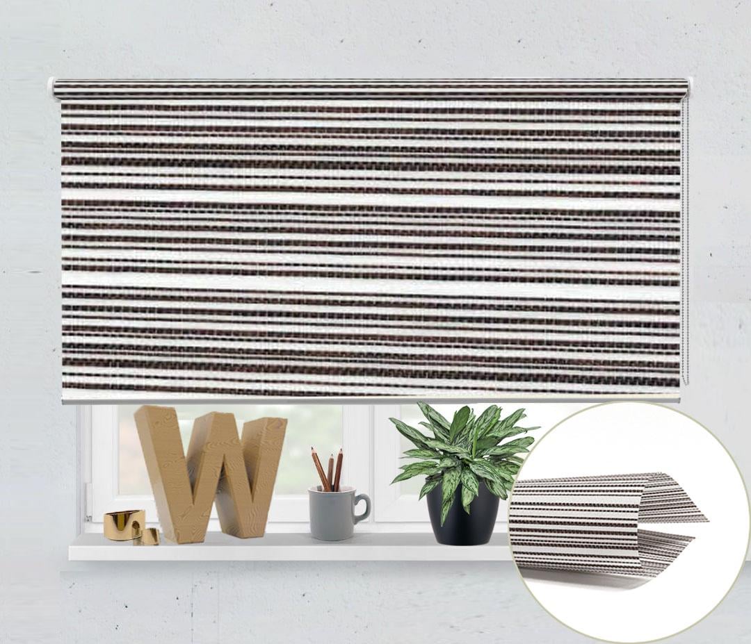 Ролета тканевая Besta Wenster Маракеш 15 40х225 см открытого типа Коричнево-белый (БМР1920020137)