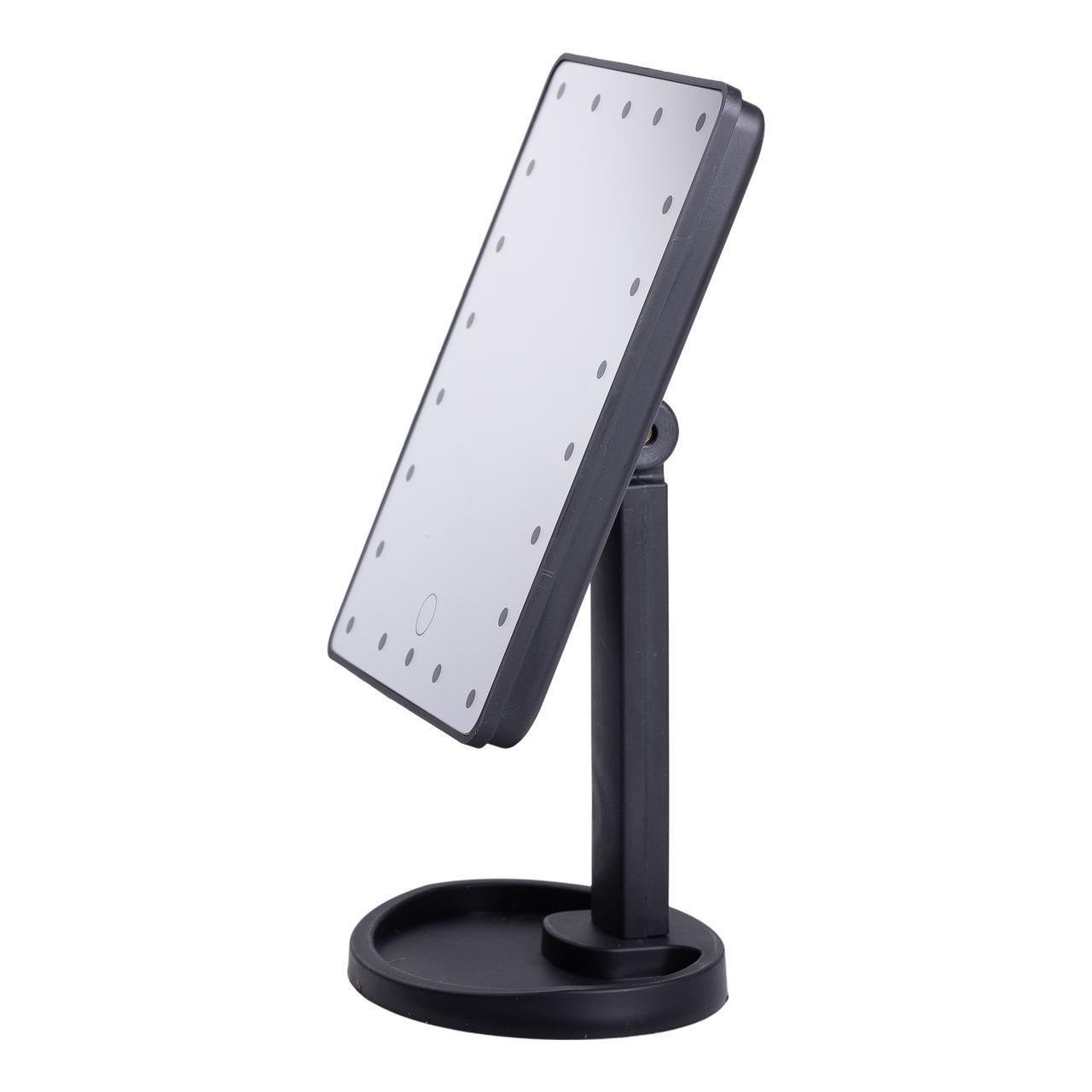 Зеркало настольное с подсветкой HP-10-4AB 22 LED 21х16 см USB Черный (A-033793) Зеркало настольное с подсветкой HP-10-4AB 22 LED 21х16 см USB Черный (A-033793)