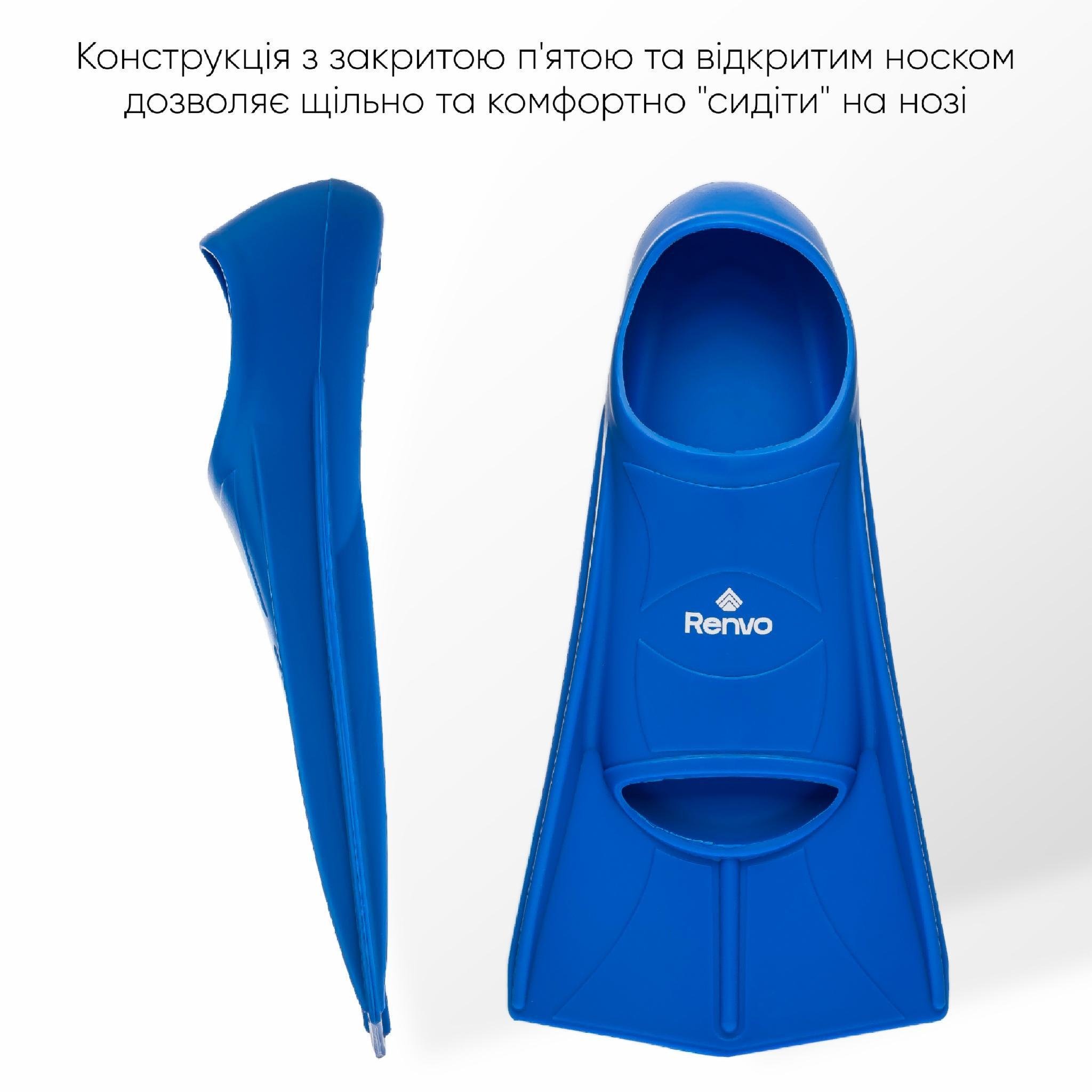 Ласты короткие для тренировки в бассейне Renvo Frio с закрытой пяткой р. 30-32 Синий (SF100-04 30-32) - фото 3 Ласты короткие для тренировки в бассейне Renvo Frio с закрытой пяткой р. 30-32 Синий (SF100-04 30-32) - фото 3
