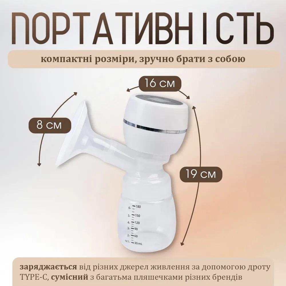 Молокоотсос ультратихий с функцией массажа и стимуляцией лактации Белый (23712264) - фото 6