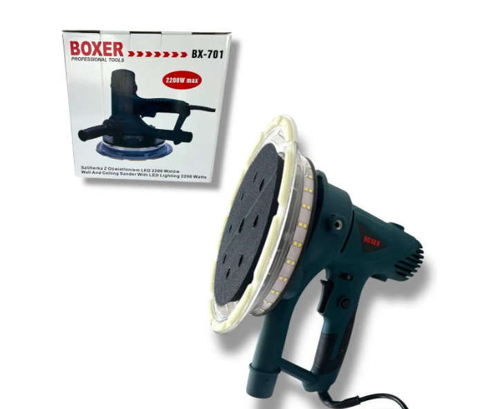 Шлифмашина для потолков и стен BOXER BX-701 2200 Вт 180 мм с LED-подсветкой 360° (35875753)