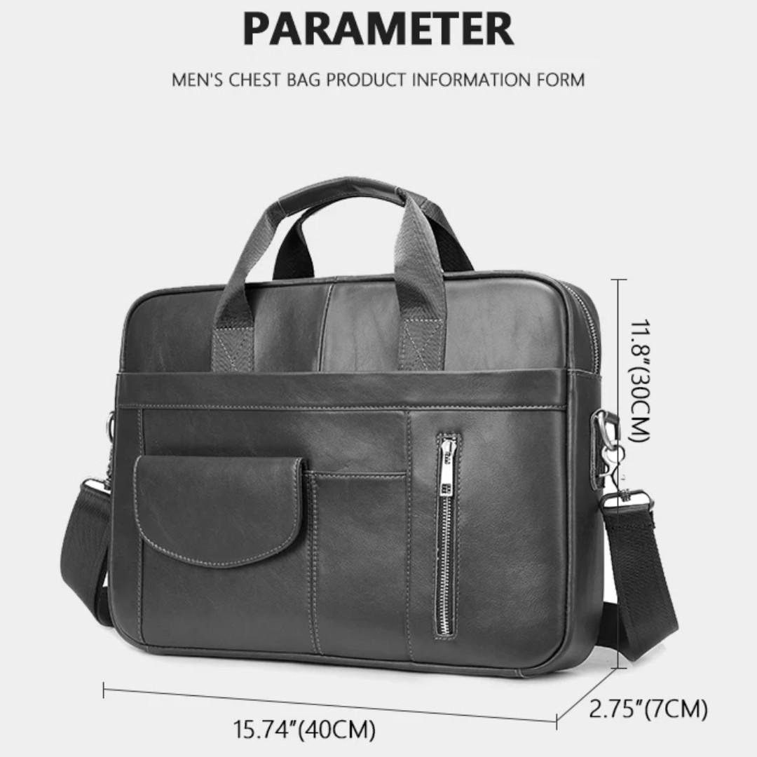 Портфель чоловічий Lorian з натуральної шкіри з плечовим ременем в комплекті Темна кава (LR 251116-darkcoffee) - фото 2