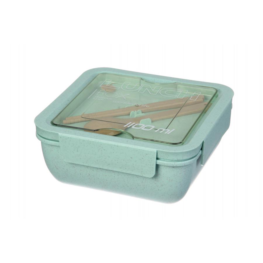 Еко ланч-бокс 1100 мл з роздільником 64-446 Зелений (1340204099)