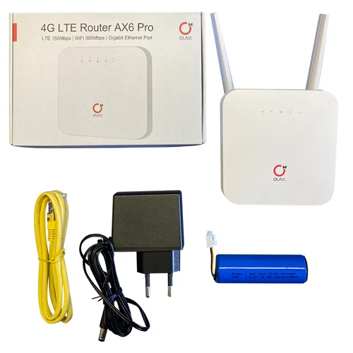 Стационарный LTE маршрутизатор OLAX AX6 PRO с аккумулятором и антенными разъемами (А-0396)