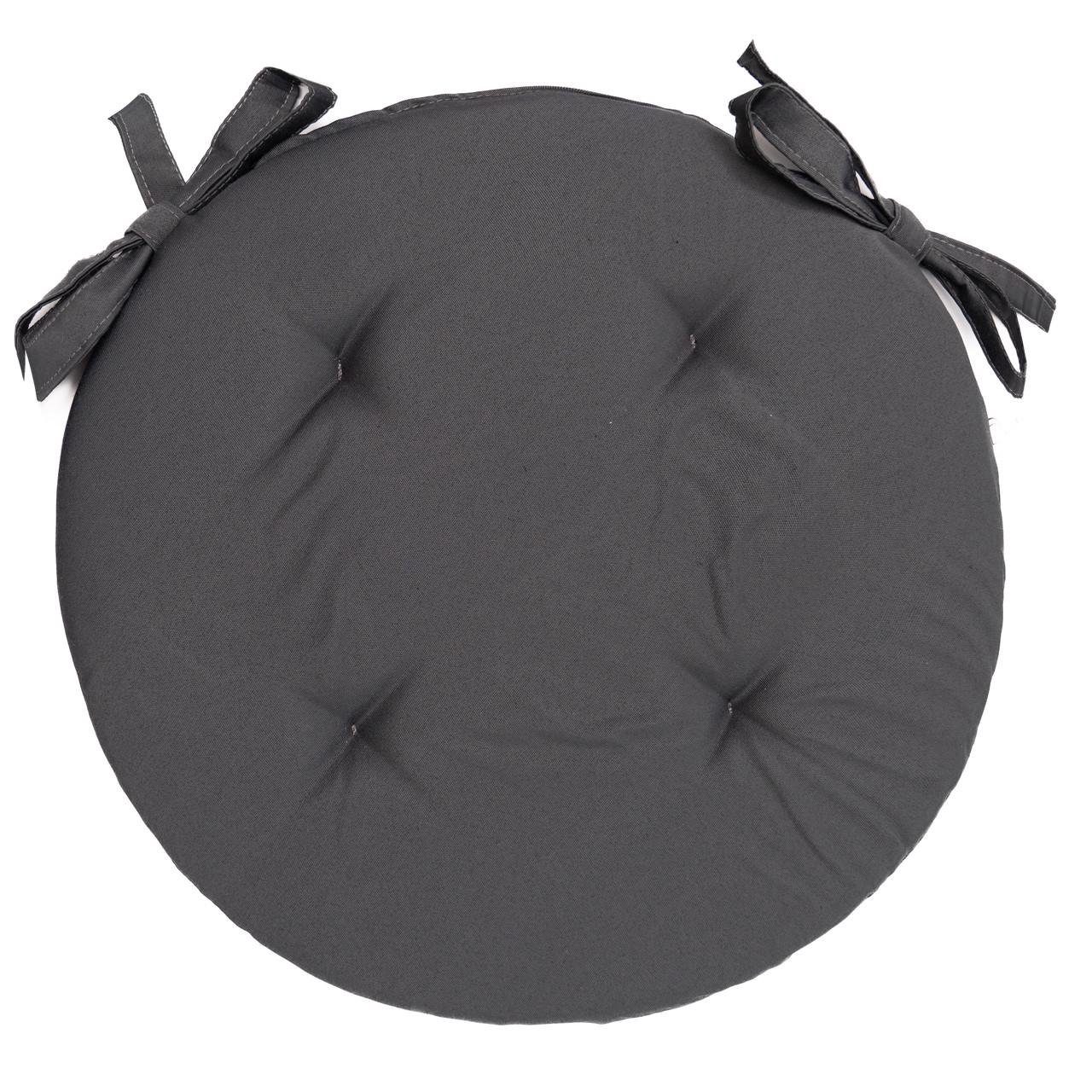 Подушка для стула/кресла/табурета Ø 30х2 см Темно-серый (1799575436)