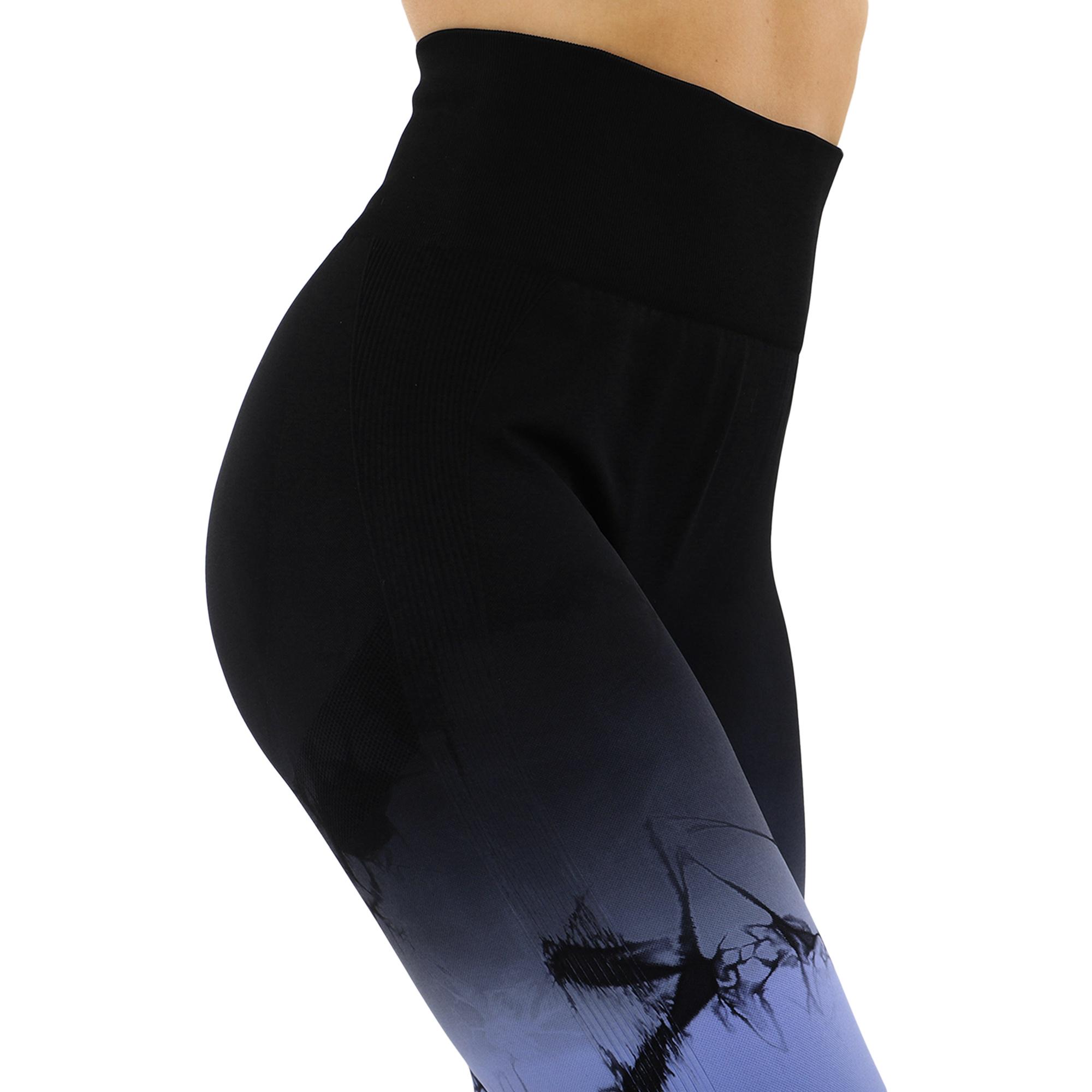 Лосины женские DOMINO 9072 бесшовные с эффектом пуш-ап мраморные тай-дай S Черно-сиреневый (9072_Черный-сиреневый_S) - фото 5 Лосины женские DOMINO 9072 бесшовные с эффектом пуш-ап мраморные тай-дай S Черно-сиреневый (9072_Черный-сиреневый_S) - фото 5