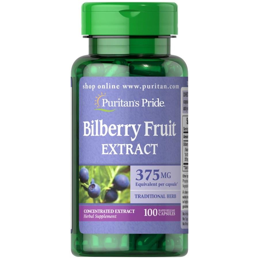 Натуральная добавка Puritan's Pride Bilberry Fruit Extract 375 мг 100 капс. (8857)