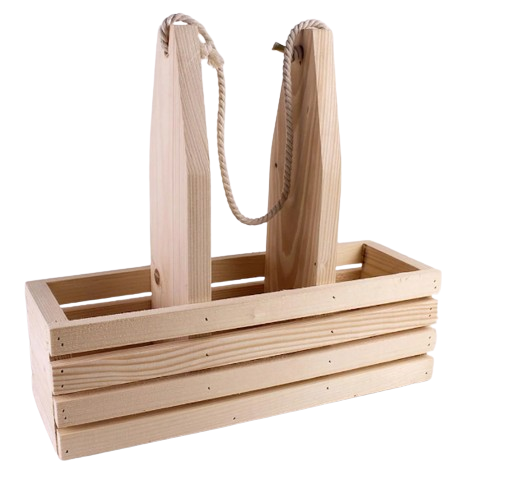 Корзина з планок з стойками зі шнурком на три відділи (3108)