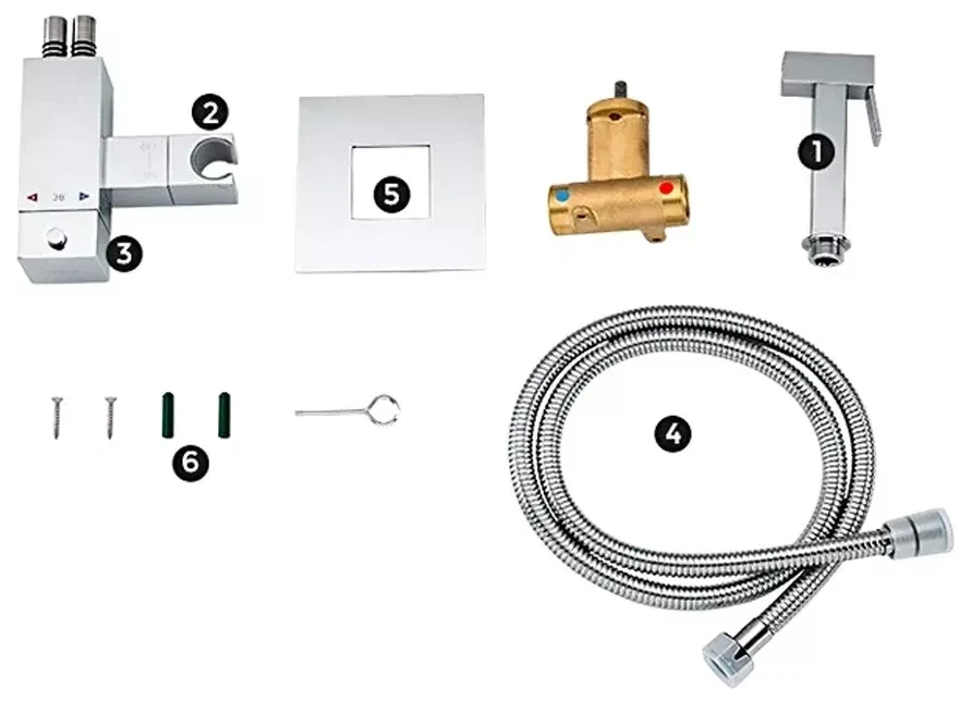 Гигиенический душ Gappo G7207-40 с термостатом Хром (G7207-40) - фото 6 Гигиенический душ Gappo G7207-40 с термостатом Хром (G7207-40) - фото 6