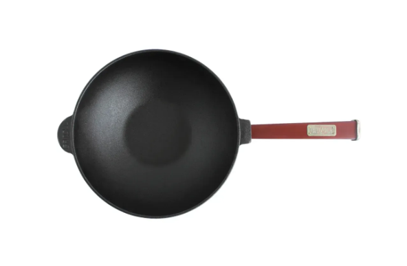 Сковорода чугунная Brizoll WOK с деревянной ручкой и стеклянной крышкой 2,8 л Bordo (W26HP2-6) - фото 3 Сковорода чугунная Brizoll WOK с деревянной ручкой и стеклянной крышкой 2,8 л Bordo (W26HP2-6) - фото 3