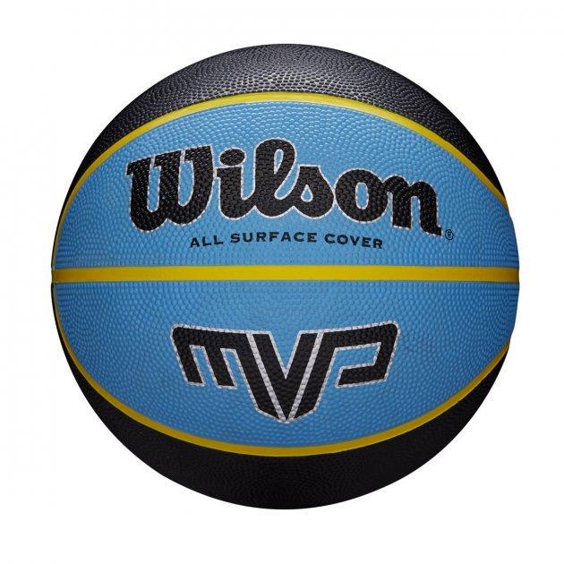 Баскетбольний м'яч Wilson MVP 295 р. 7 Black/Blue (WTB9019XB07)