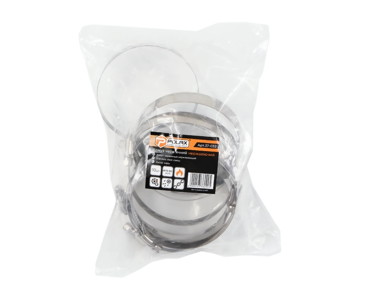 Хомут W2 70-90 нержавеющая сталь 10 шт. (2428926951) - фото 2