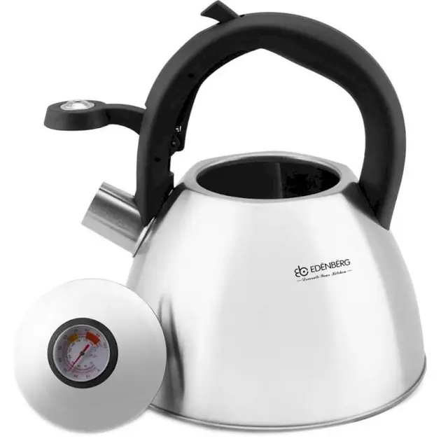 Чайник с свистком с термодатчиком Edenberg EB-8819 2 л Серебристый (8-6-4697488)