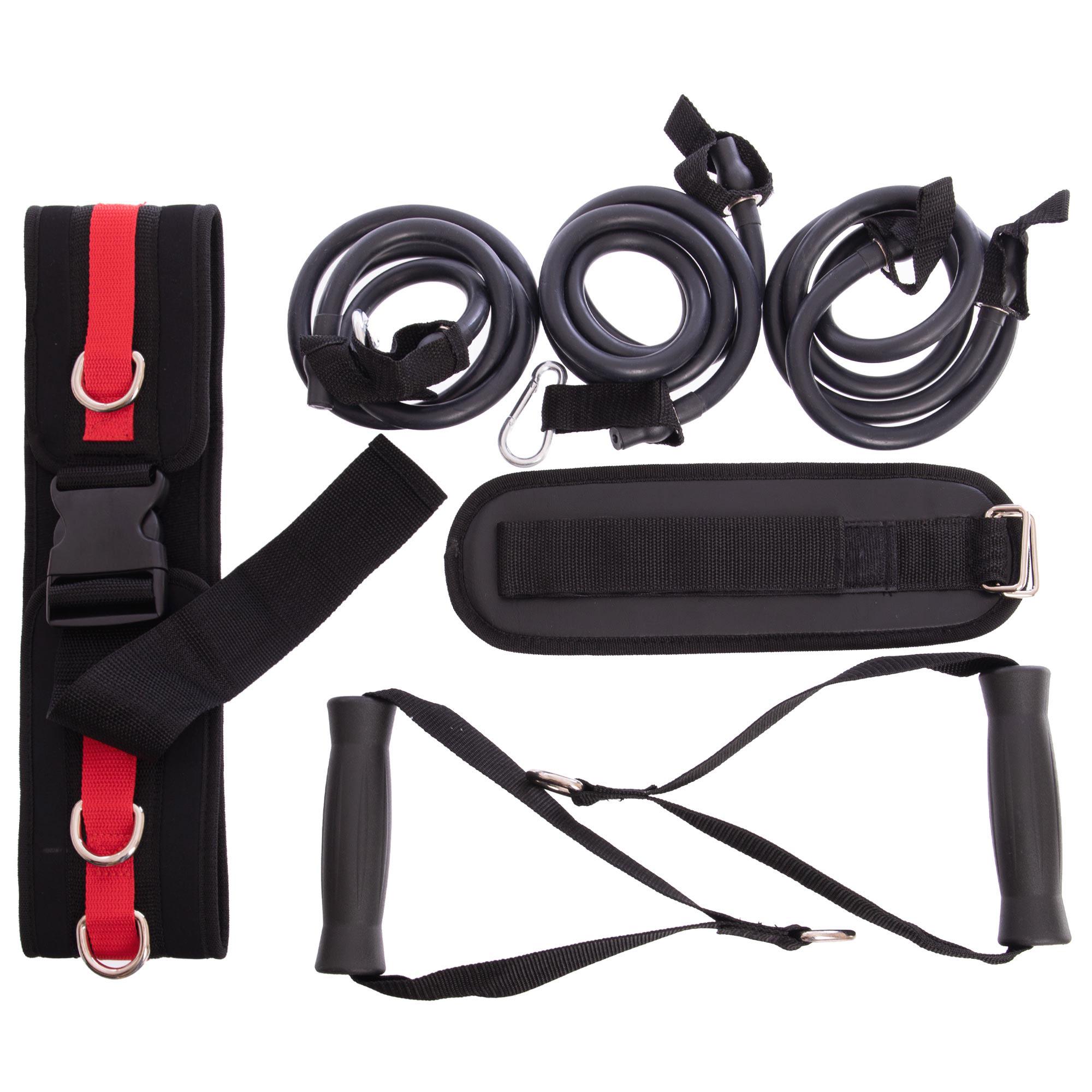 Тренировочная система Zelart Record Multi-Way Expander FI-6413 с креплением на пояс 1 м Черный (DR002467)