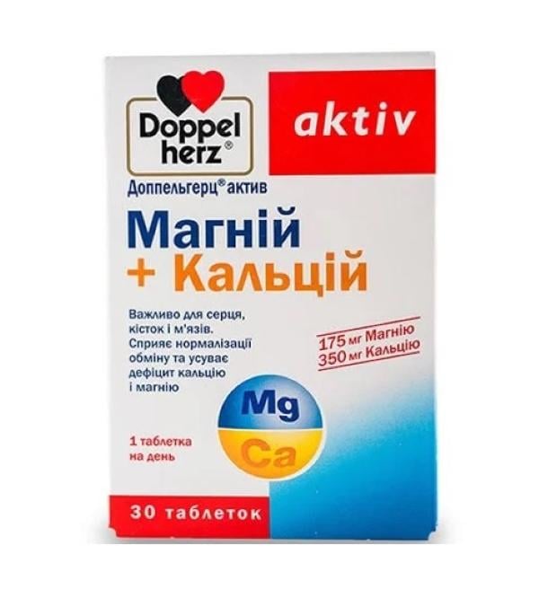 Мультиминеральный комплекс Doppelherz Магний + Кальций 175 мг 350 мг 30 Tabs