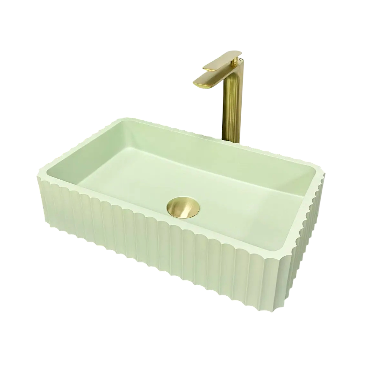 Раковина накладная VBI Florentia Light Green Matt 300x490 мм прямоугольная Зелеинй матовый (RM-VBI-015004)