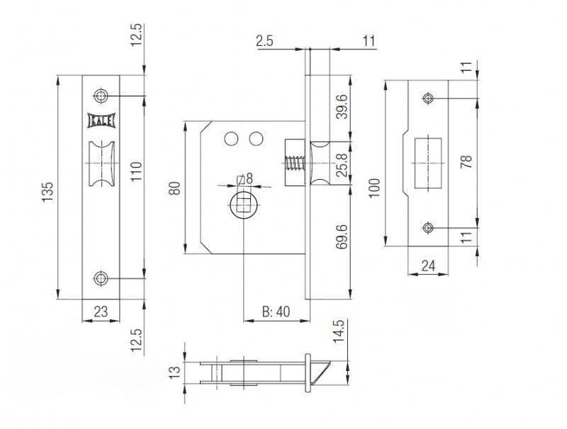 Замок защелка Kale Kilit 251 40 мм Латунь - фото 2 Замок защелка Kale Kilit 251 40 мм Латунь - фото 2