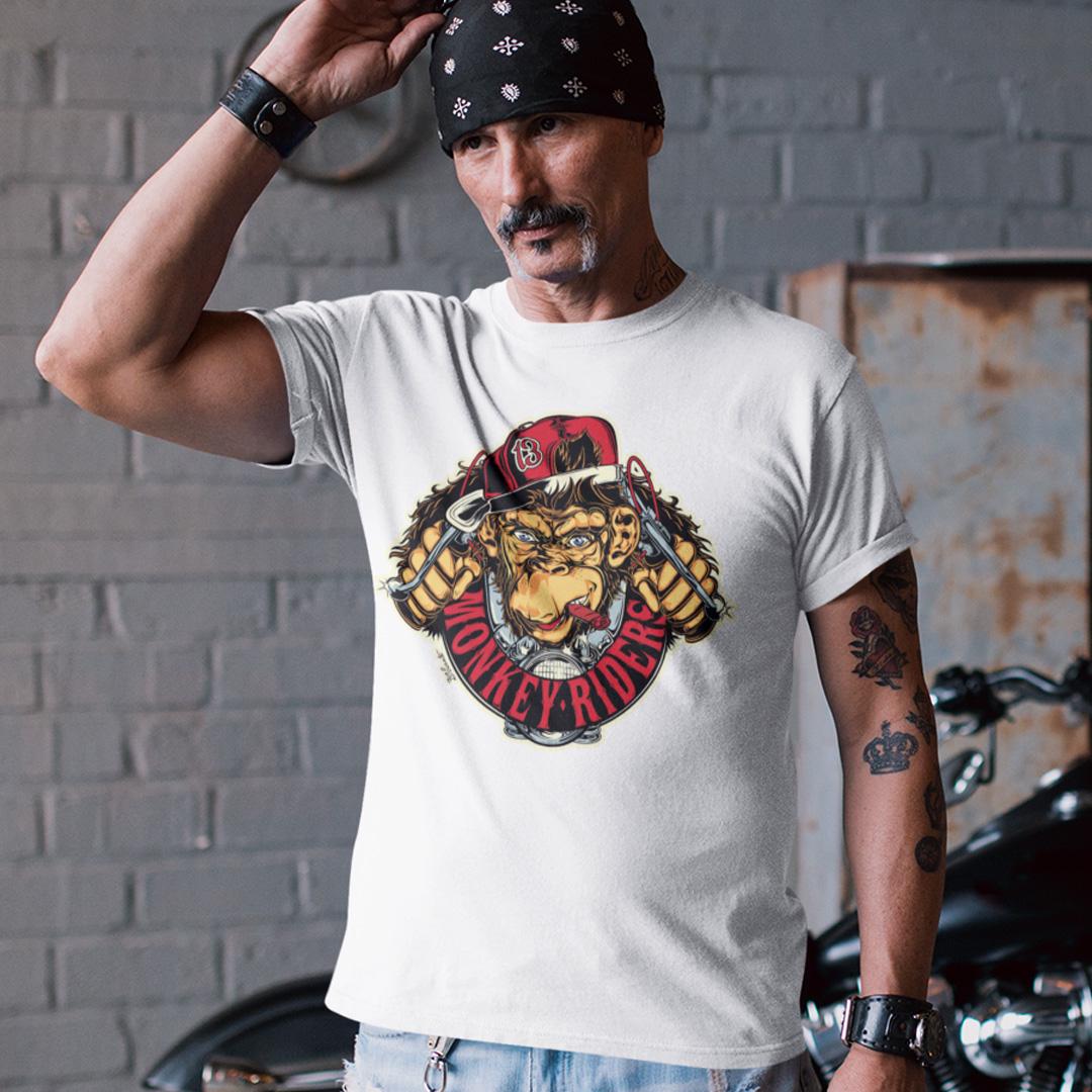 Футболка унисекс Harley Davidson Monkey Riders 2XL Белый (00000011590)