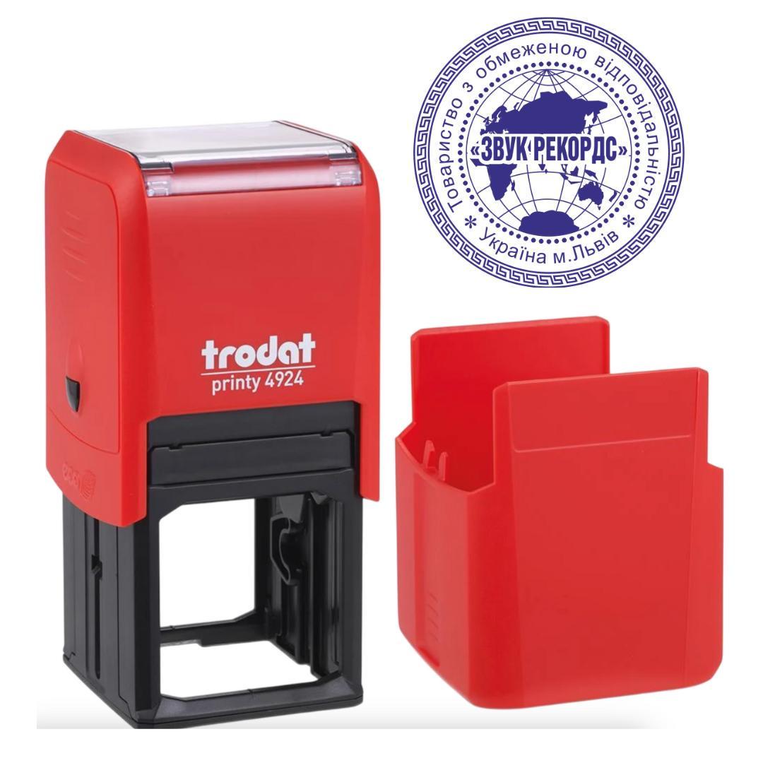 Печать ТОВ на автоматическом оснащении Trodat 4924 d 40 мм с колпачком Красный (ООО7/4924/R)