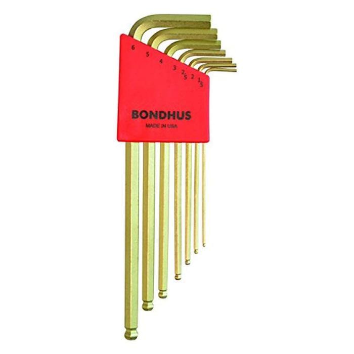 Набір ключів шестигранних Bondhus 7 шт. 1,5/2,0/2,5/3,0/4,0/5,0/6,0 мм сферичні подовжені (15053)