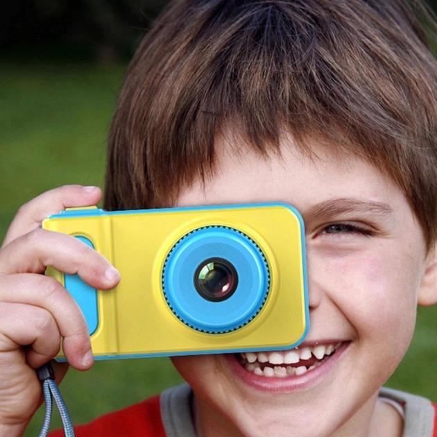 Фотоаппарат детский Photo Camera Kids V7 5369 450 мАч Желто-голубой - фото 5