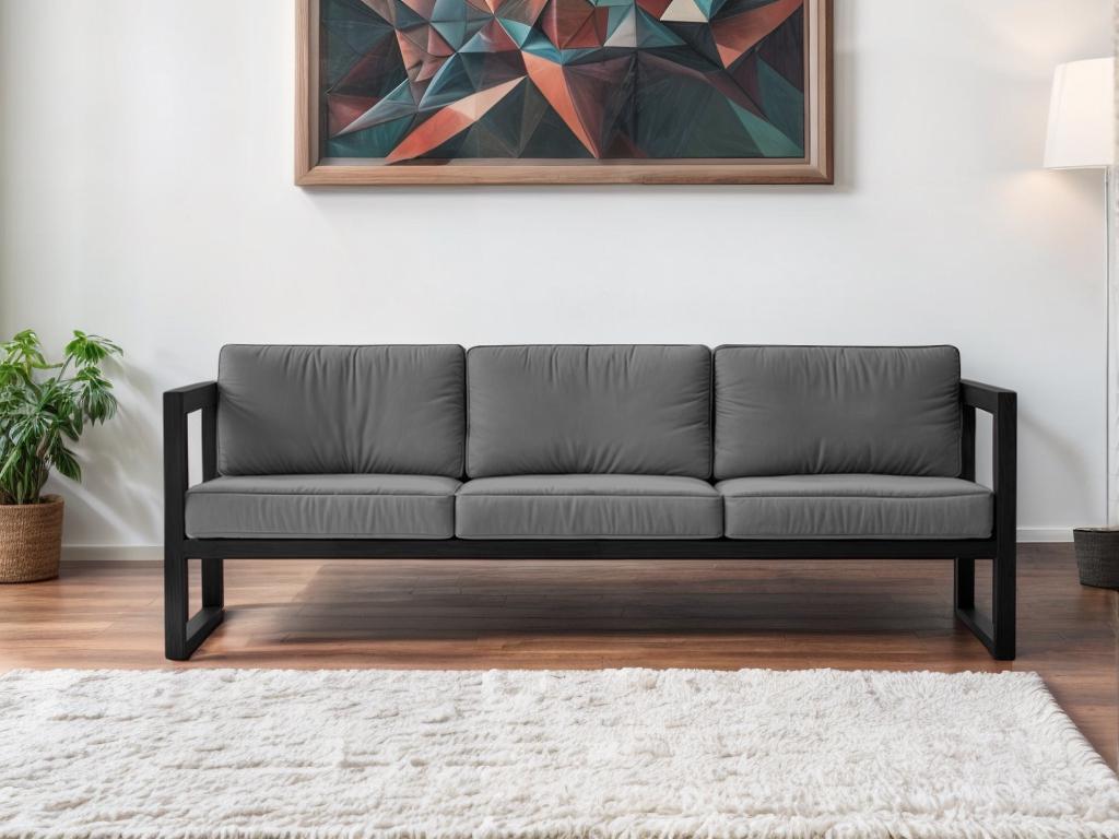 Диван металлический Tobi Sho Лофт Стейт DV1 с подлокотниками и мягкими подушками 750х2100х700 мм рогожка 34/Светло-серый - фото 2 Диван металлический Tobi Sho Лофт Стейт DV1 с подлокотниками и мягкими подушками 750х2100х700 мм рогожка 34/Светло-серый - фото 2