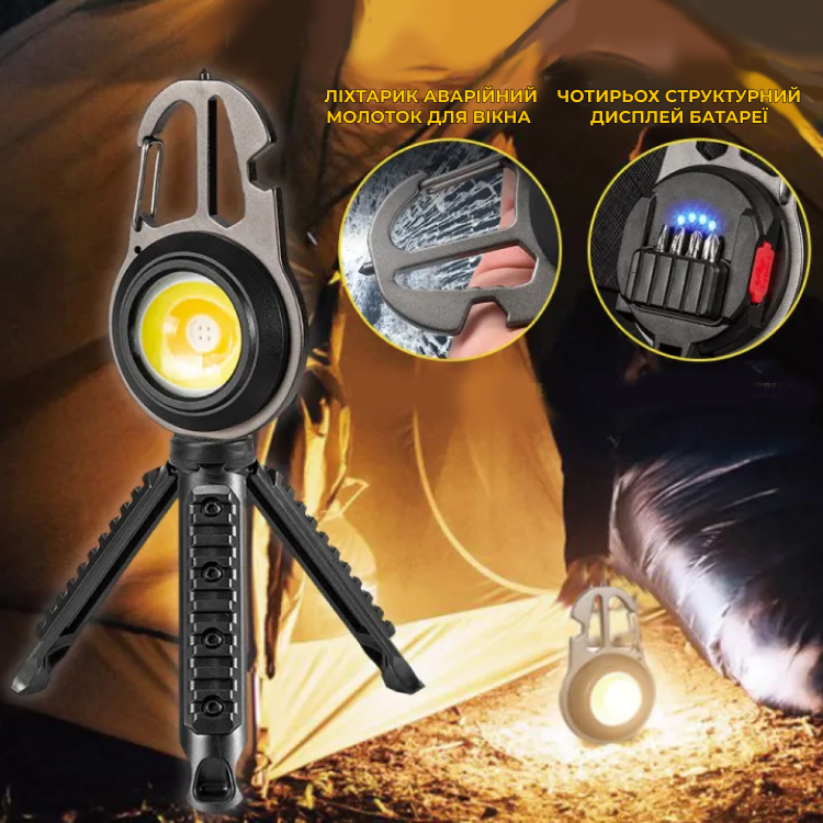 Ліхтарик USB світлодіодний COB Andowl Q-CB07з акумулятором 500mAh Чорний (1489ba8c) - фото 8