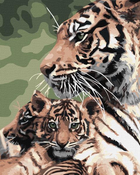 Картина по номерам Идейка Полосатая семейка 40х50 см в термопакете (КНО4295-mt)