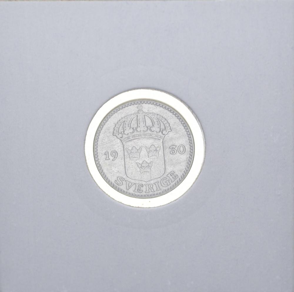Коллекционная монета Швеция 25 эри 1930 F-VF Серебро (15389257)