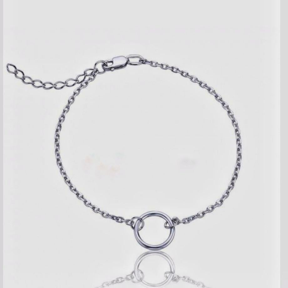 Браслет на руку Круг зі срібла без каменів 925 проби 16-20 см 1,94 г (75206)